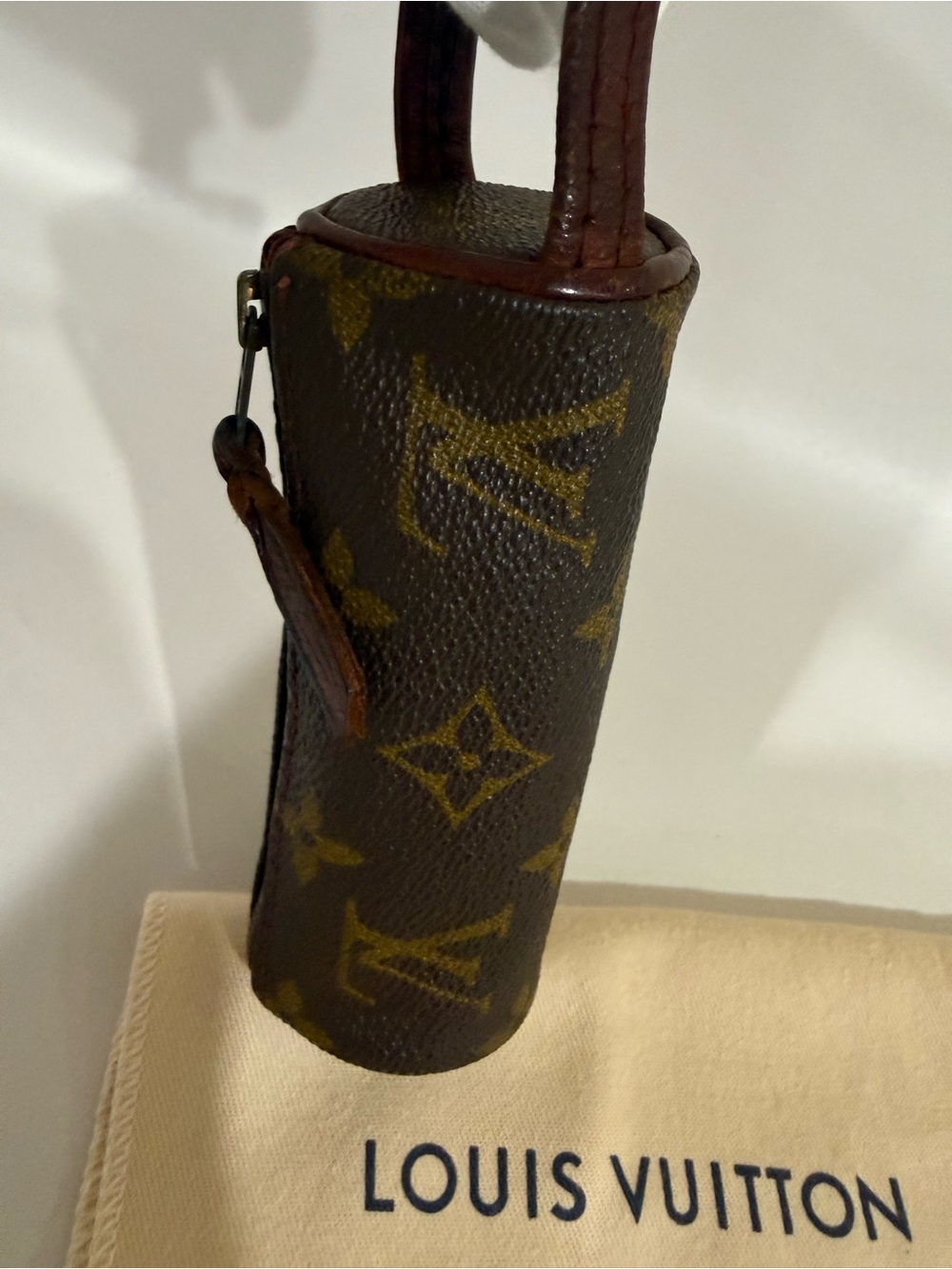 Authentic Louis Vuitton Golf Ball Case, Monogram Canvas Accessory Pouch With COA